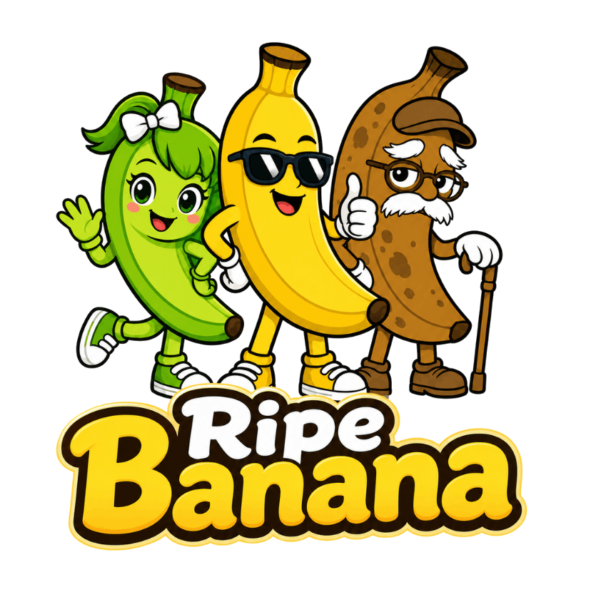 Three bananas — green, ripe yellow and brown — the RIPE, EARLY and ROTTEN signals.