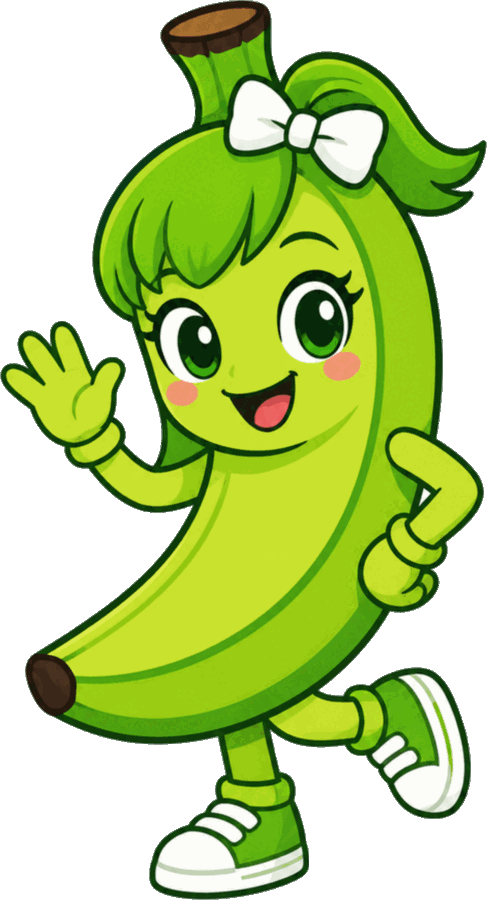 Greeny, the ripe banana